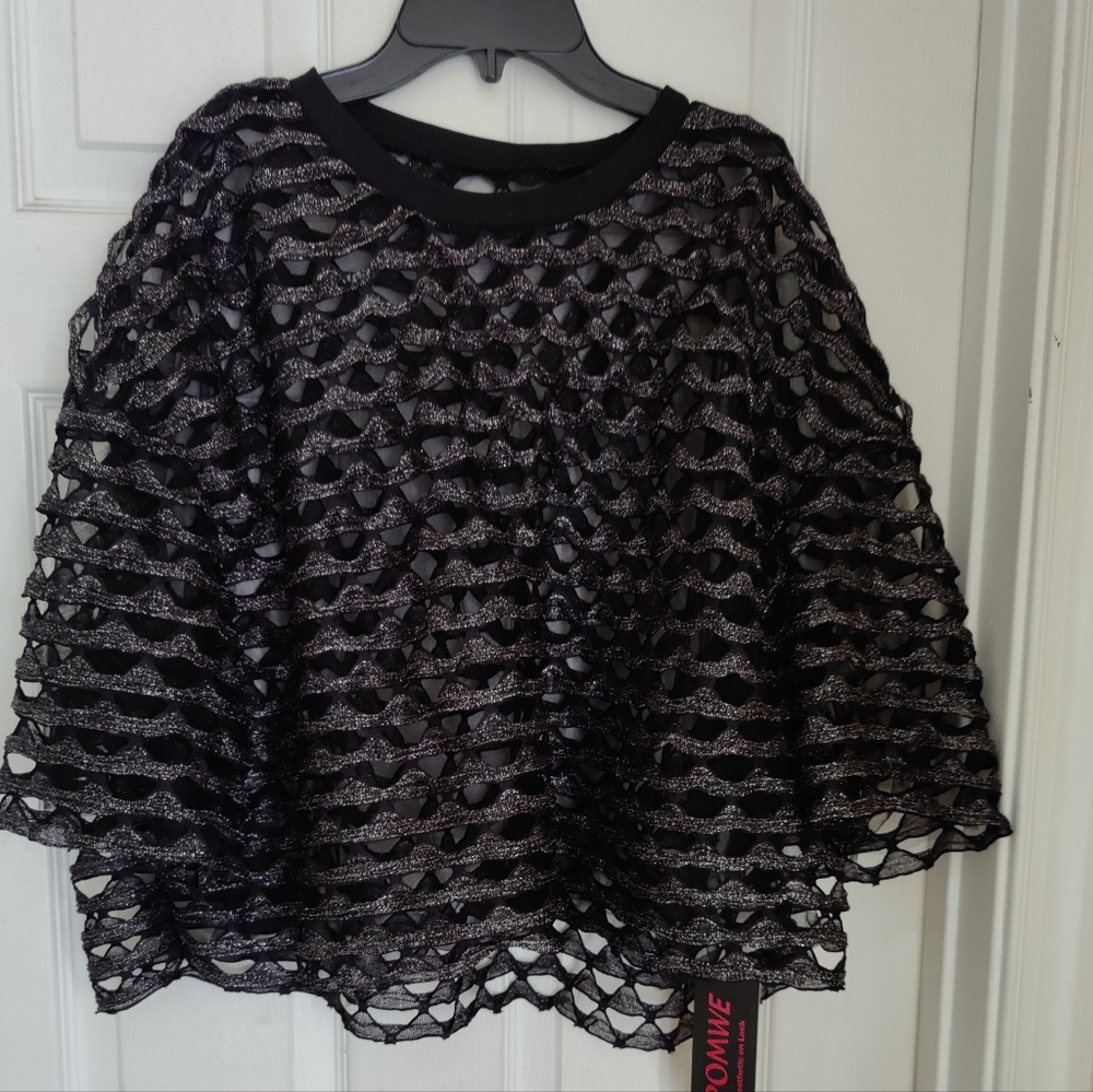 Romwe Grunge Plus Size Top Black Size 3X NWT